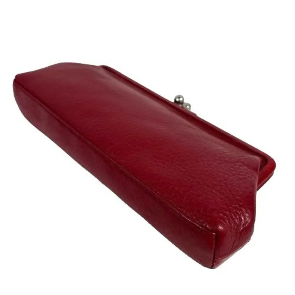 Brighton Red Pebbled & Croc Leather Crossbody Evening Bag Clutch Chain Strap - Picture 11 of 16